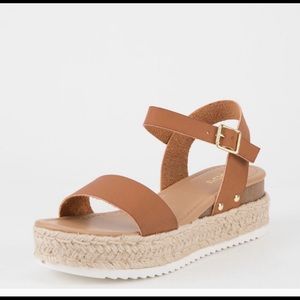 Peep toe ankle strap Espadrille sandals